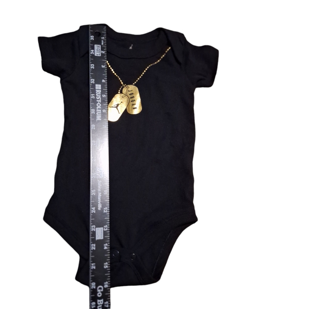 Pre owned Black  and Gold Jordan onesie 0-6 months - Picture 3 of 4